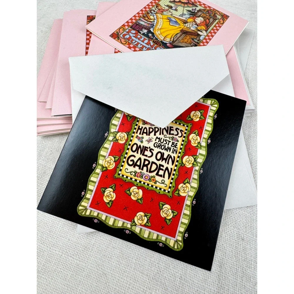 Mary Engelbreit 46 Mini Note Cards Envelopes Set 2005 Colorbok Blank Whimsical